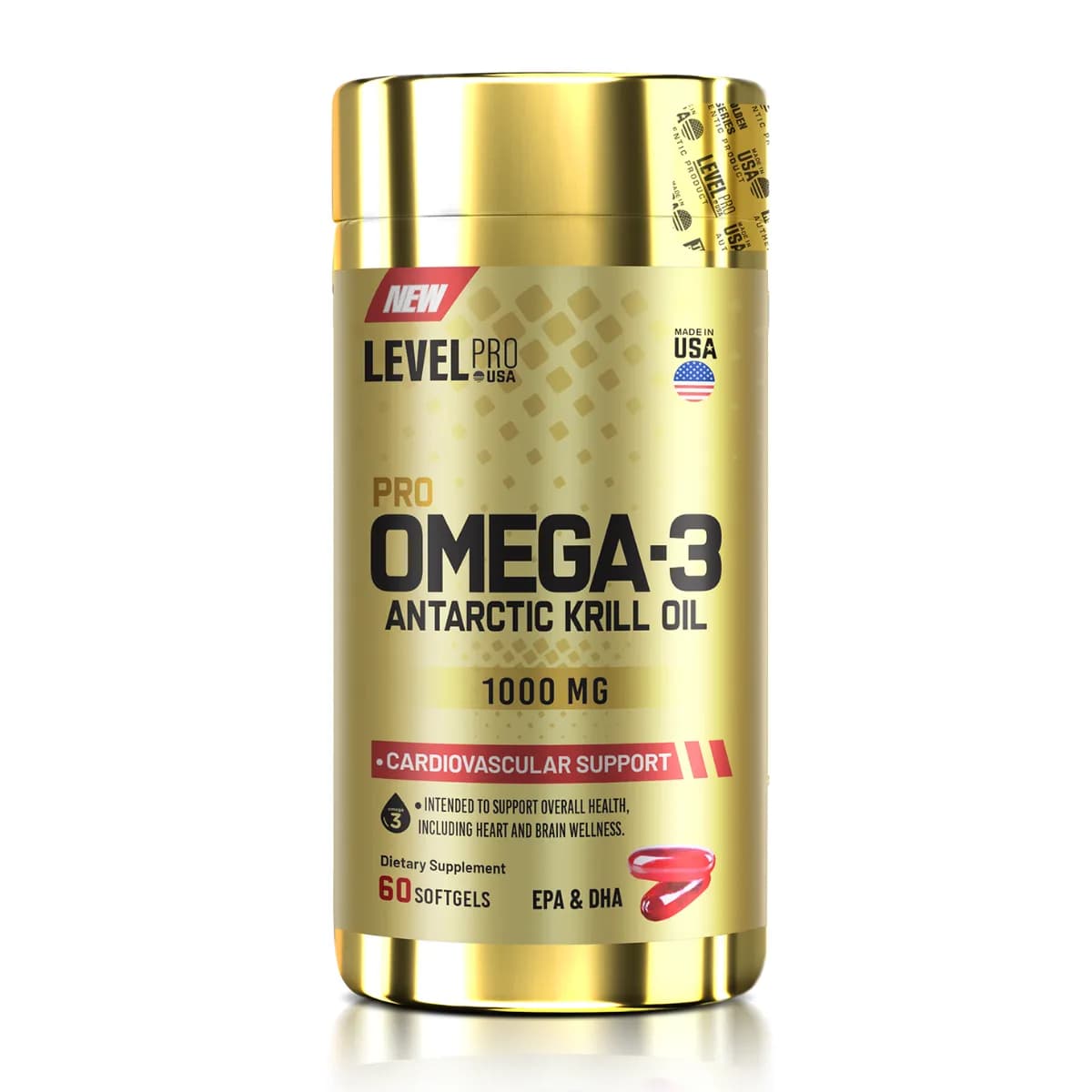 Omega-3 Aceite de Krill Antártico LEVEL PRO USA 60 CAP